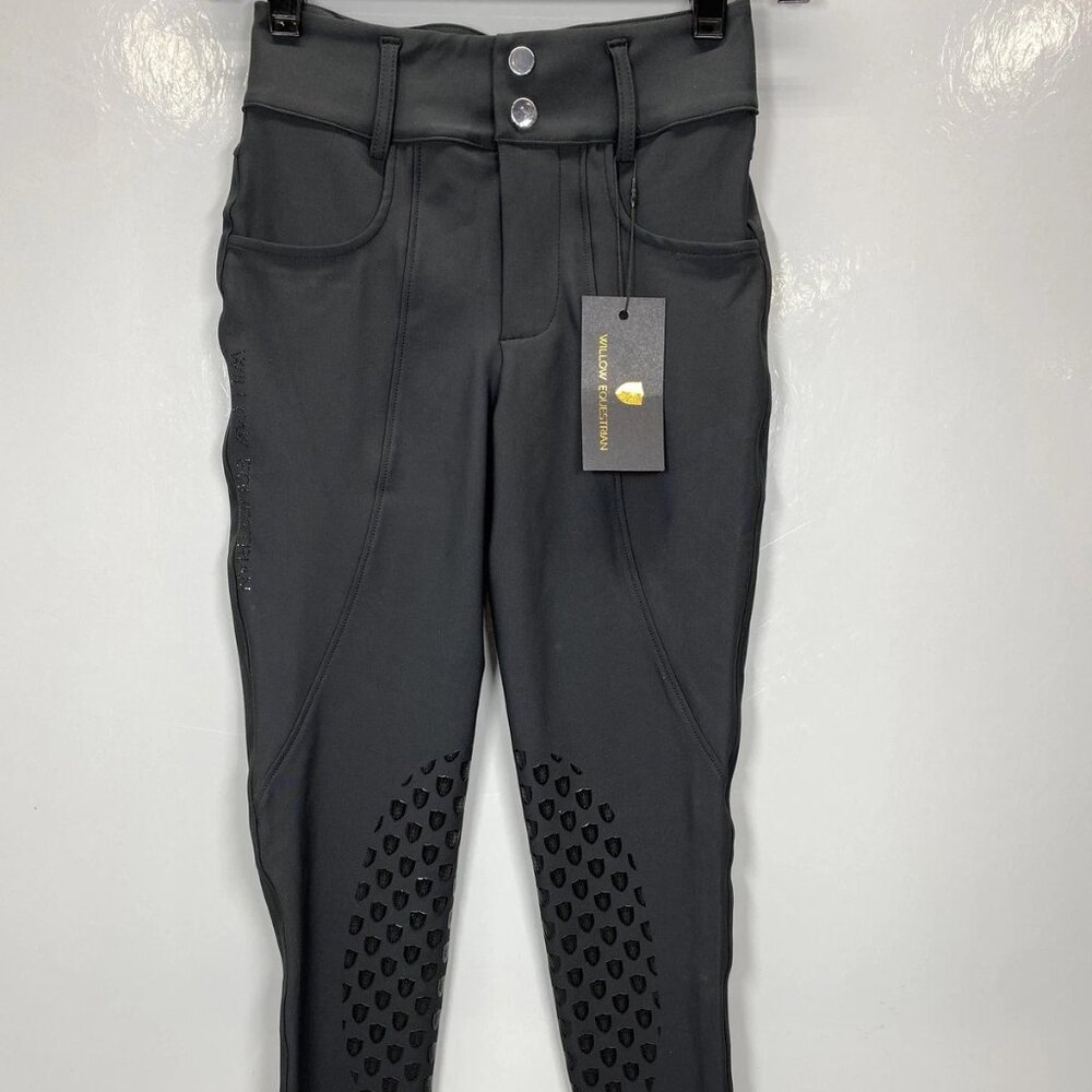 Willow Equestrian Women’s Training Breech Riding Pants Size XS Black — Sparkle L